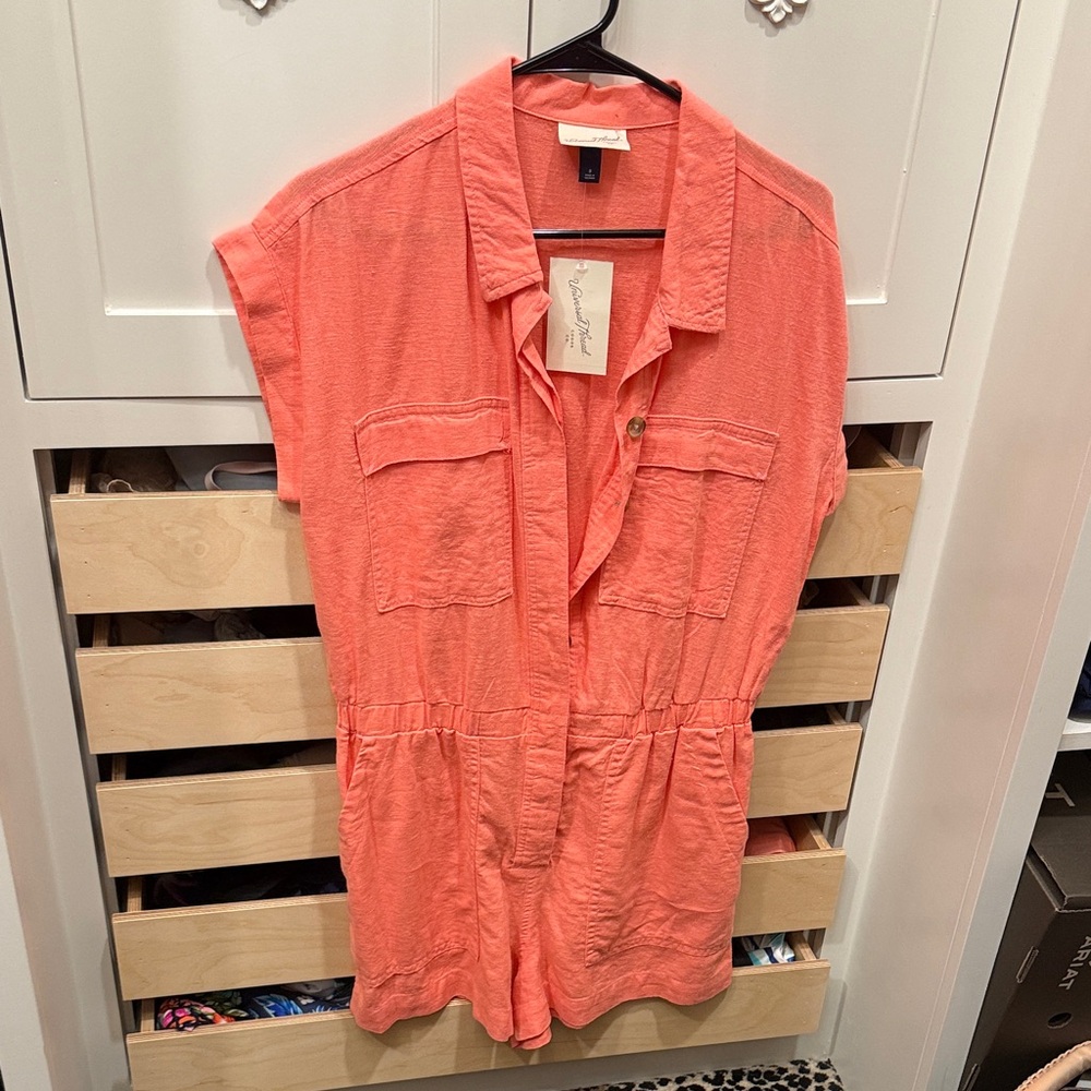 Coral Short Sleeve Romper